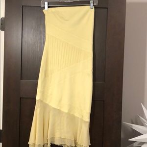 EUC Yigal Azroul strapless yellow dress sz 2